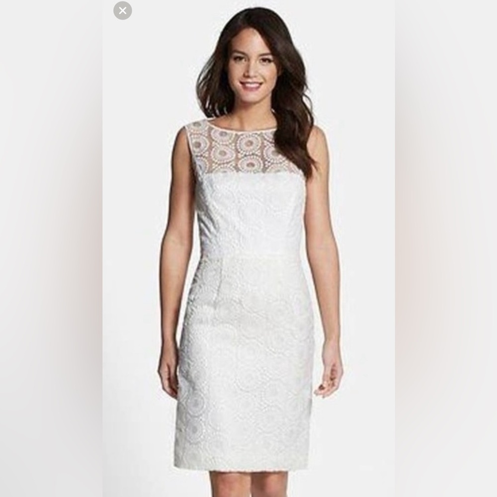Maggy London Embroidered Illusion Cocktail Dress